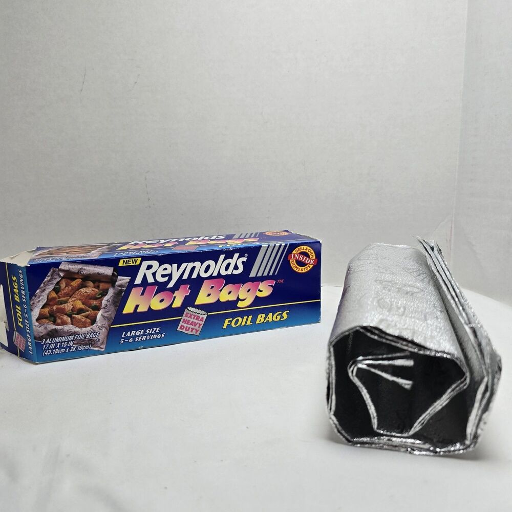 Reynolds Hot Bags 1 Box/3 LARGE Size Aluminum Foil Bags Discontinued 15x17 1998